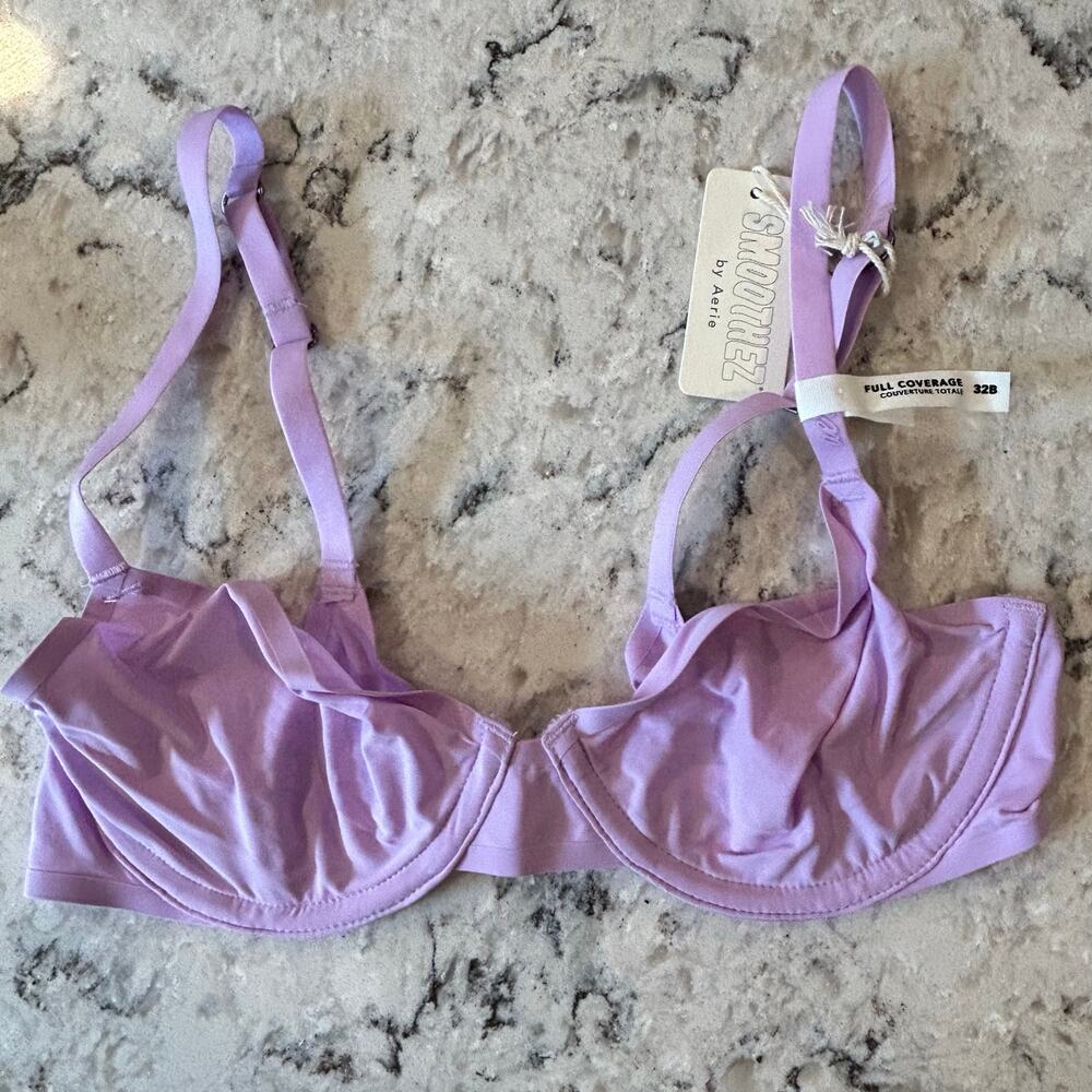Aerie 32B Bra- NWT full coverage unlined‎ Smoothez lavender discontinued color